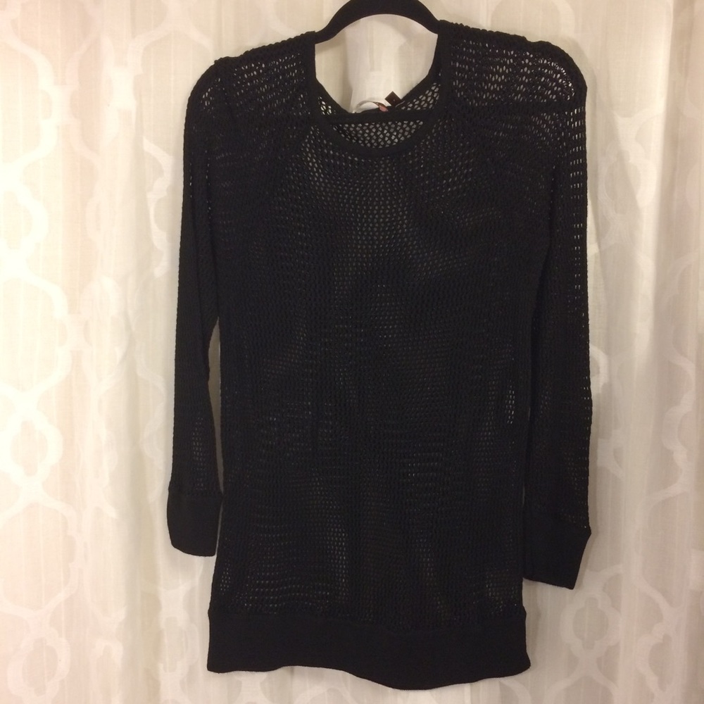 525 America Mesh Sweater 3/4 Sleeve Black XL